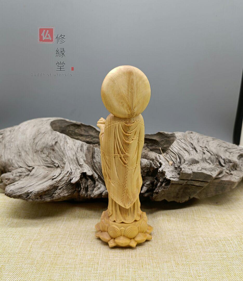 修縁堂】大迫力 木彫仏像 薬師如来立像 薬師仏 柘植材 精密彫刻
