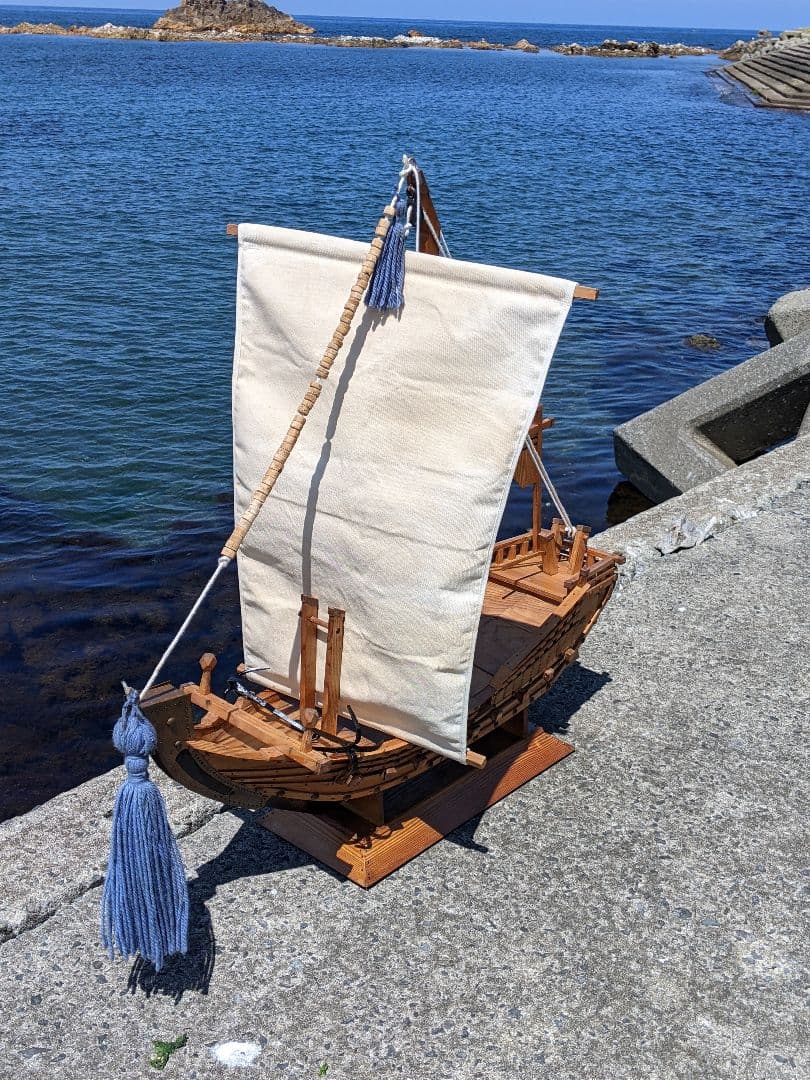 木製北前船帆付き インテリア用