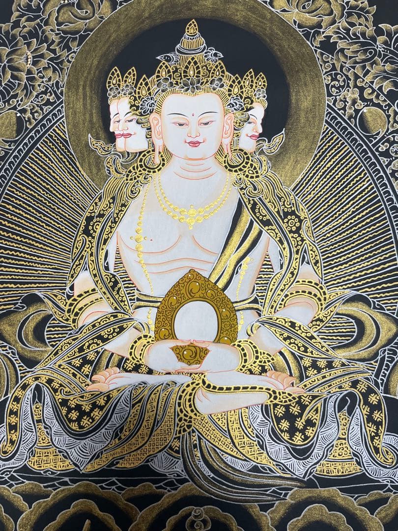 《 チベット密教　1点物 》 手描き　曼荼羅　大日如来　秘仏　至宝　仏教　密教