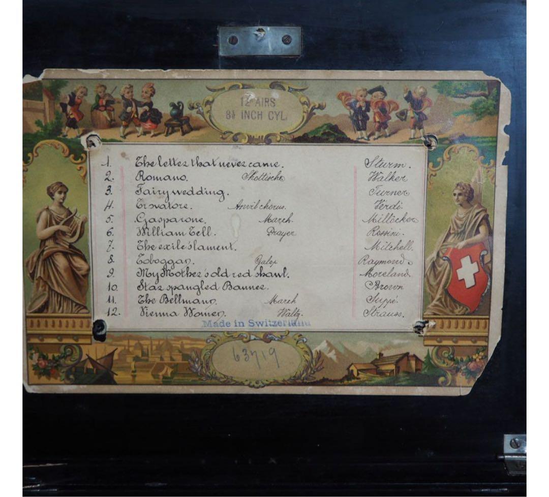 送料無料博物館級19世紀半ば頃スイス製オルゴール 稼働品幅48cm重8.3