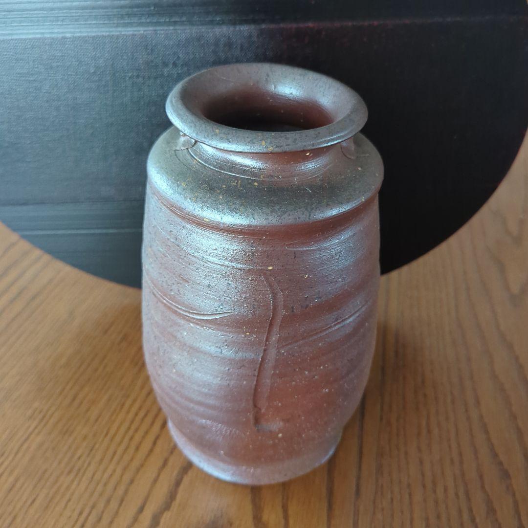 ●備前焼 花入 壺★後楽窯陶主 堀川恭平 作 〈 高22.5cm幅24.5cm〉