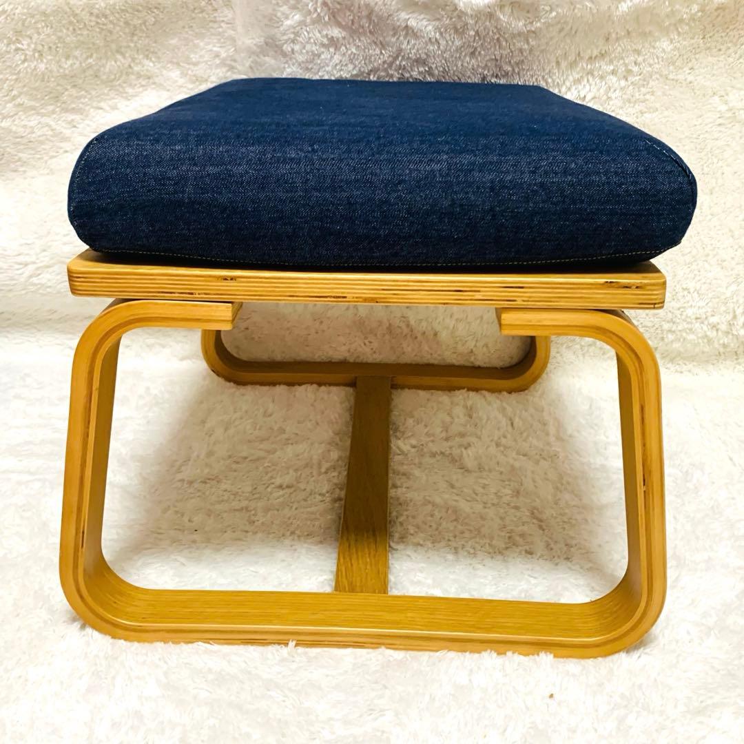 極美品　無印良品 リビングでもダイニングでもつかえるベンチ2 デニムカバー