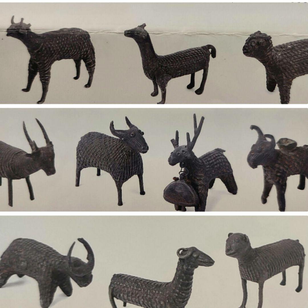 アンティーク】インドの鋳造工芸品✨牡鹿のブロンズ像