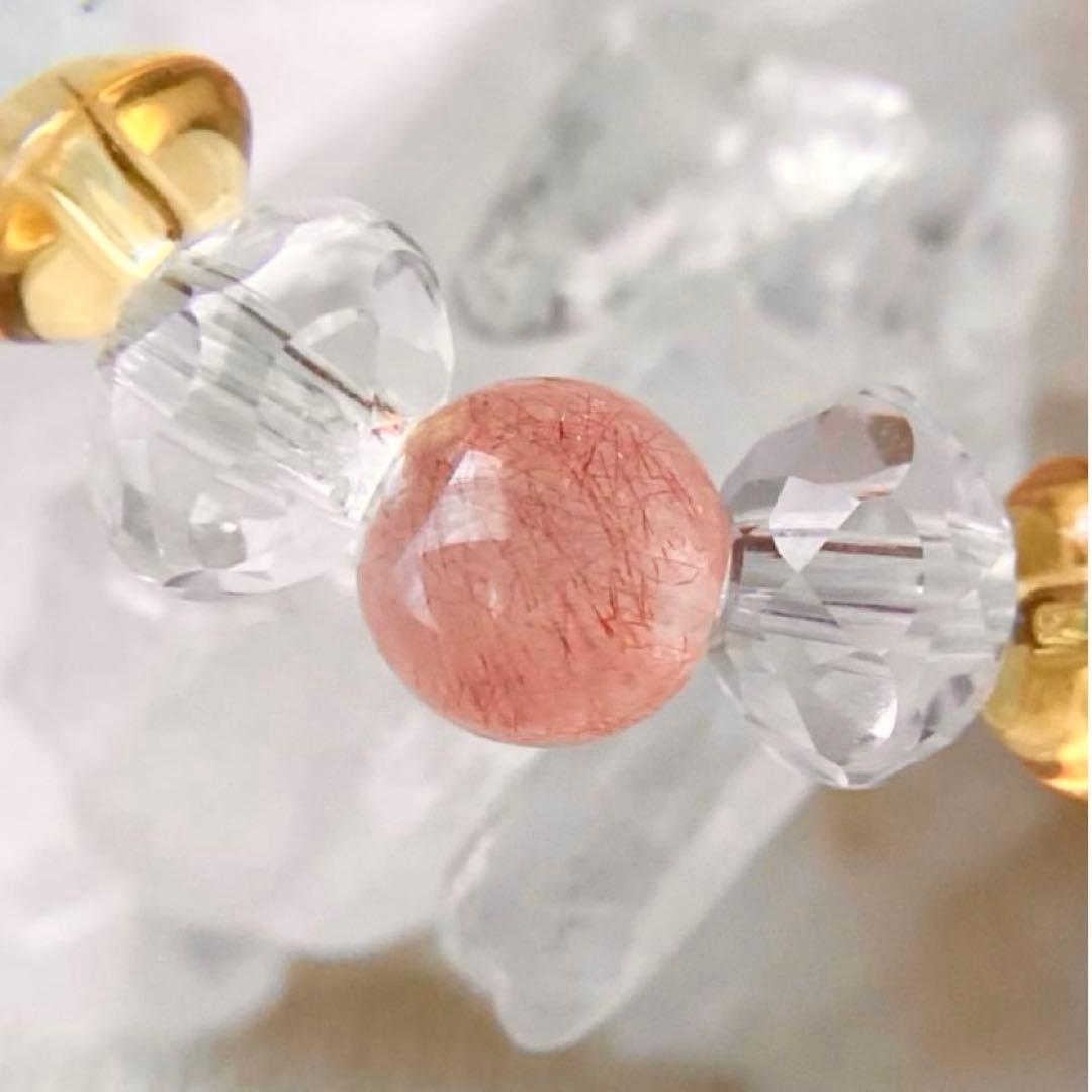 天然石★ブレスレット ストロベリークォーツ ♪ 374