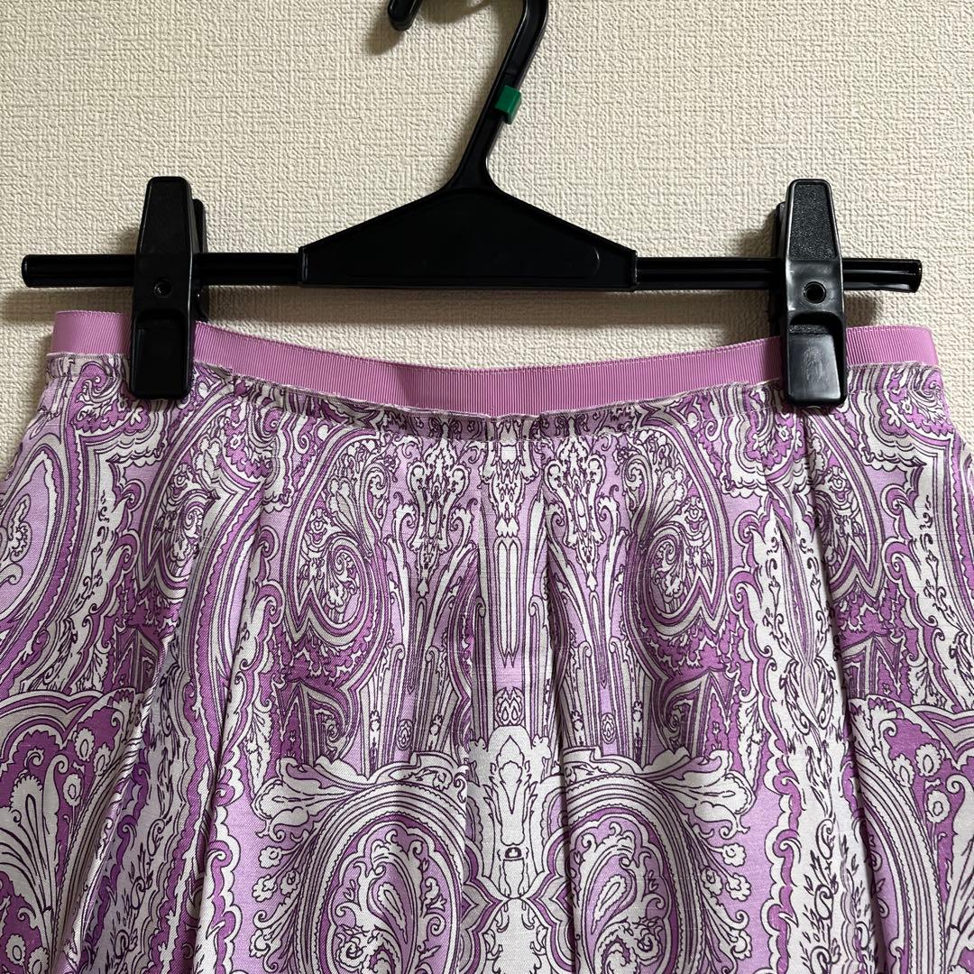 【美品　着用浅】　ペイズリーパネルプリント　フレアスカート 38