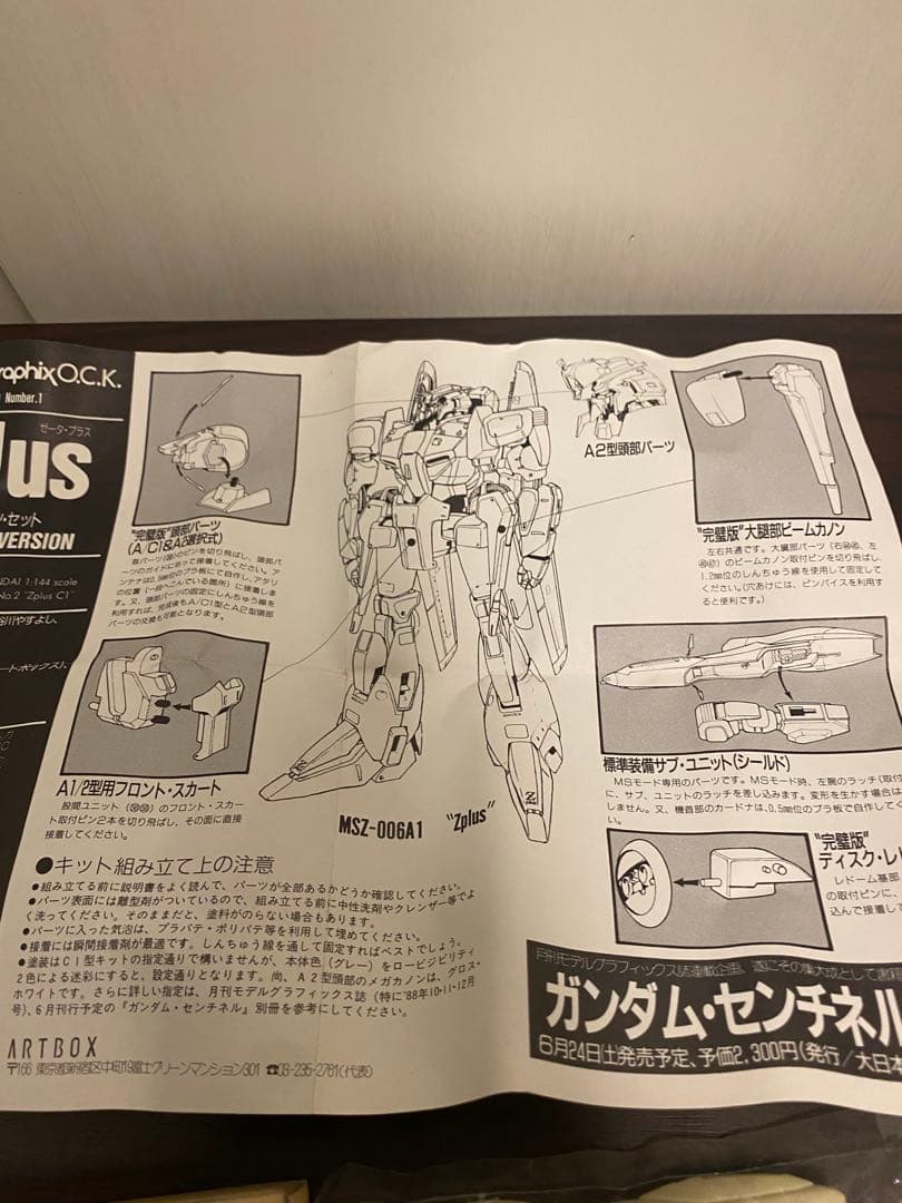 ゼータプラス　ディティールアップパーツセットZplus ガンダムセンチネル