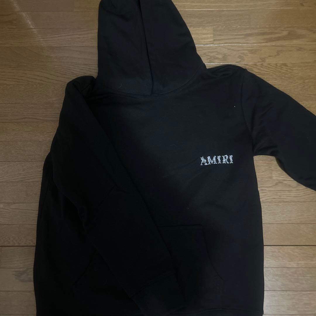 AMIRI ブラック パーカー S ＆ デニムティアーズ