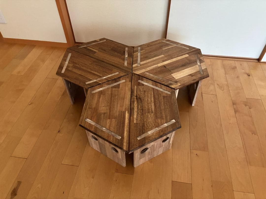 ヘキサゴンテーブル ヘキサテーブル 囲炉裏テーブル 組み立て式