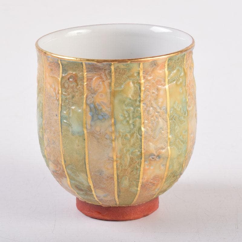 九谷焼 錦山窯 吉田幸央作 ぐい呑 酒杯 共箱 V 8392 美術品