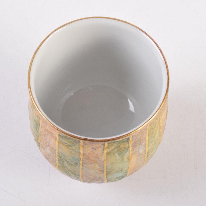 九谷焼 錦山窯 吉田幸央作 ぐい呑 酒杯 共箱 V 8392