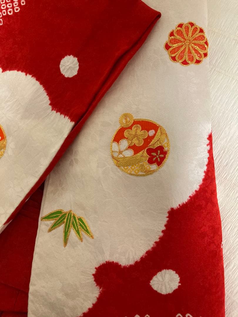 定価10万円以上高級絞り刺繍七五三着物　3歳被布長襦袢草履鞄髪飾りフルセット