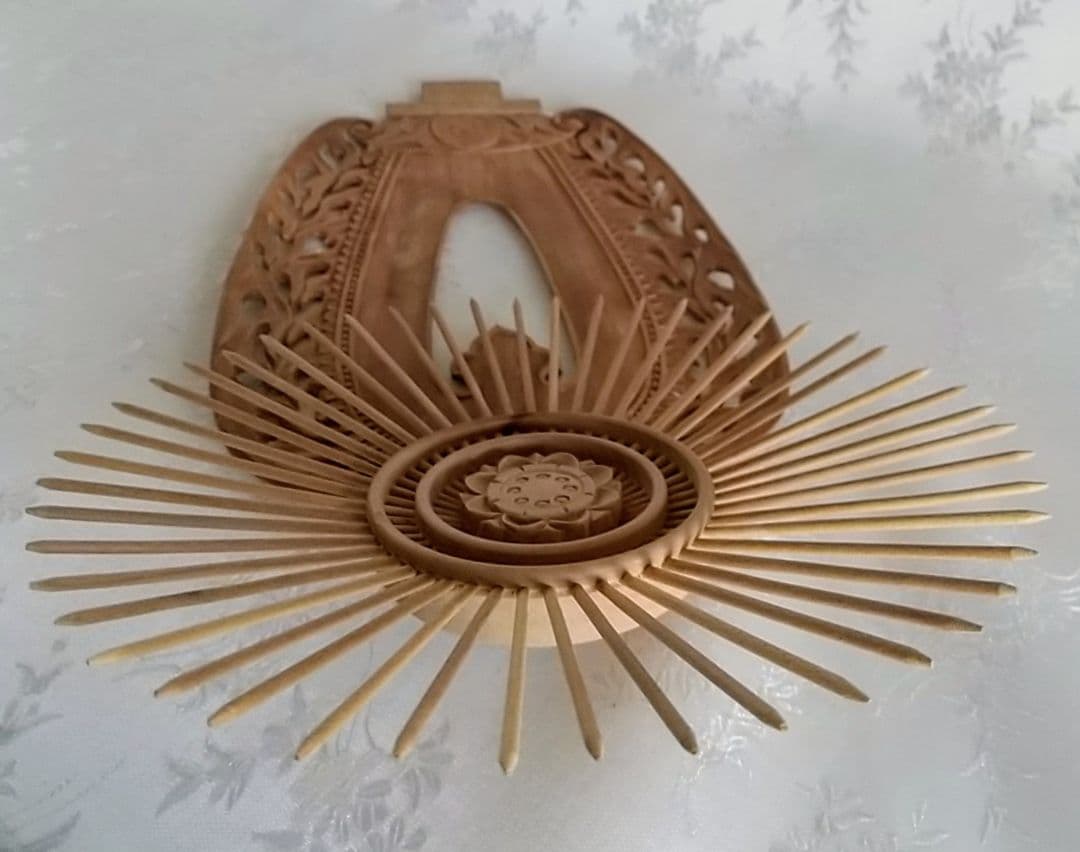 光背のみ#553 立像6.0寸用 放射光 火焔 透し彫◇白檀 木彫