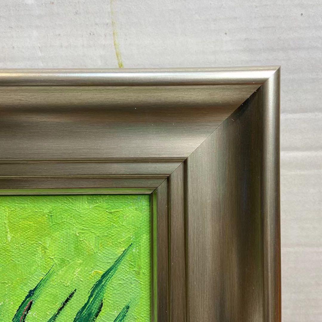 ゴッホ模写 油絵 額縁付き30×40cm 名画インテリア 油彩画 花瓶に生けた