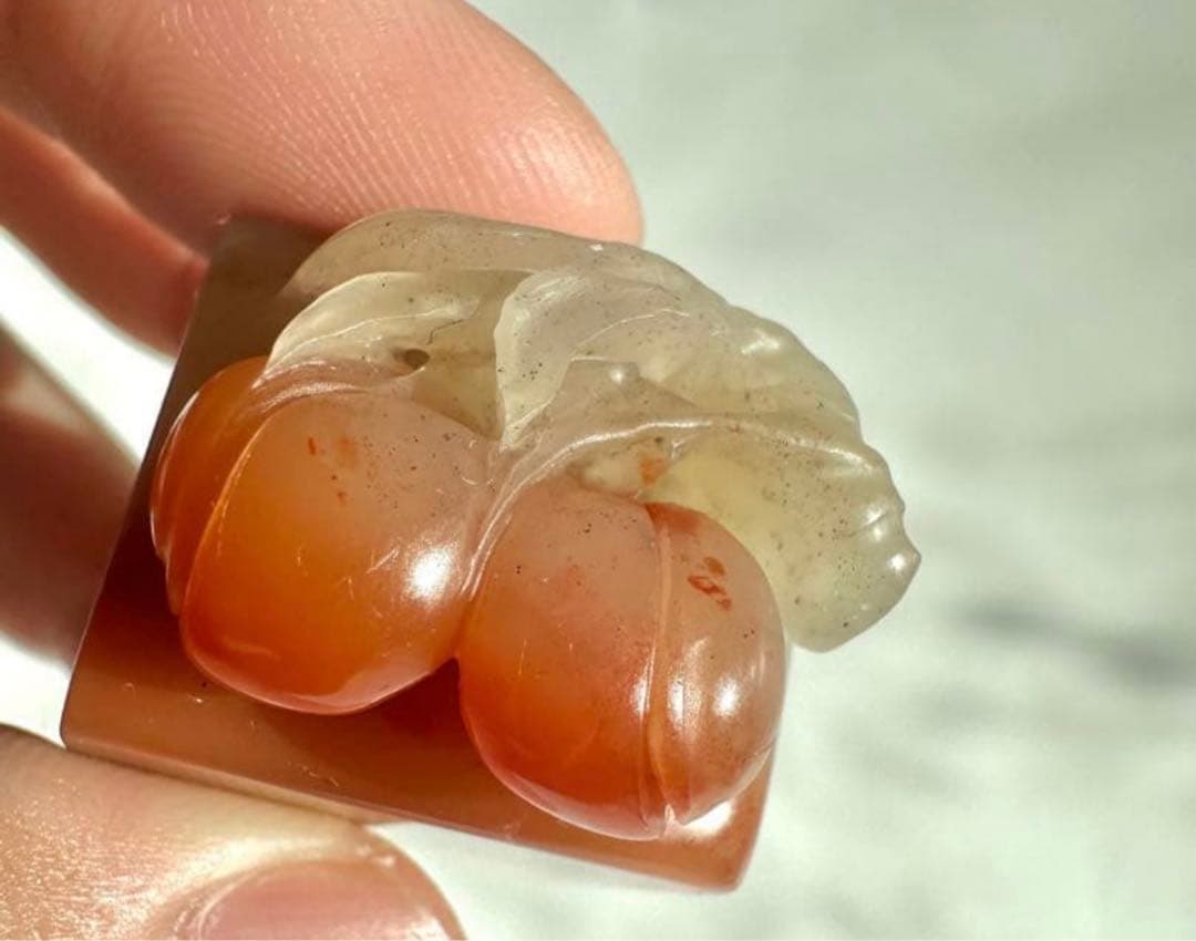 桃】 もも 美品 高級印材 篆刻 印石 ラオス 印石 水凍