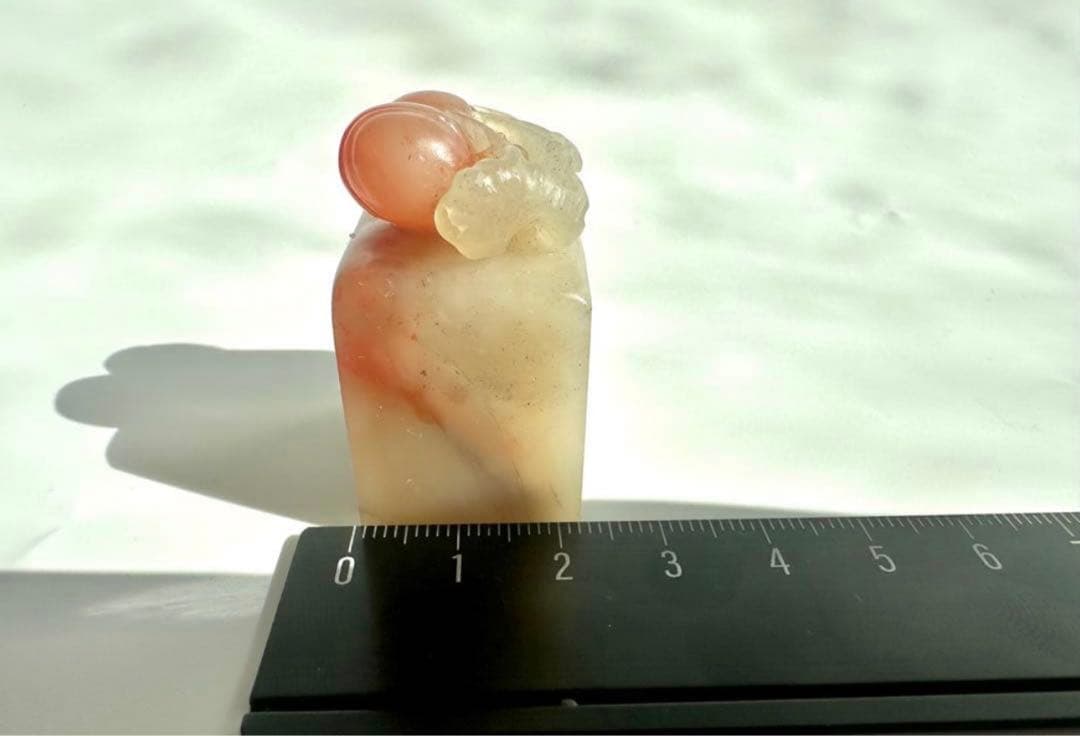 桃】 もも 美品 高級印材 篆刻 印石 ラオス 印石 水凍