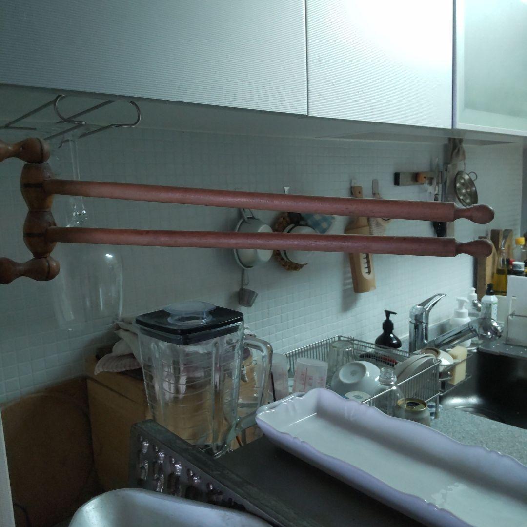 フランス アンティーク キッチン リネンハンガー バンブーハンガー