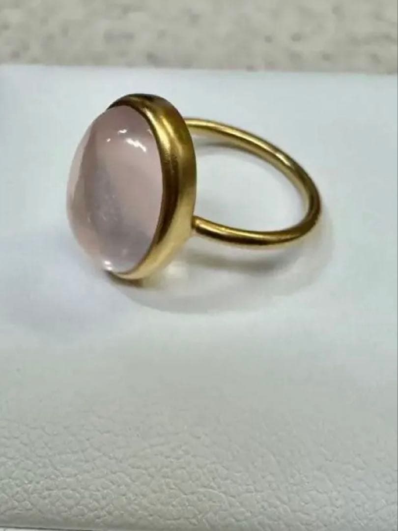 マリハ MARIHAアースドロップス リング ローズクォーツ カボション