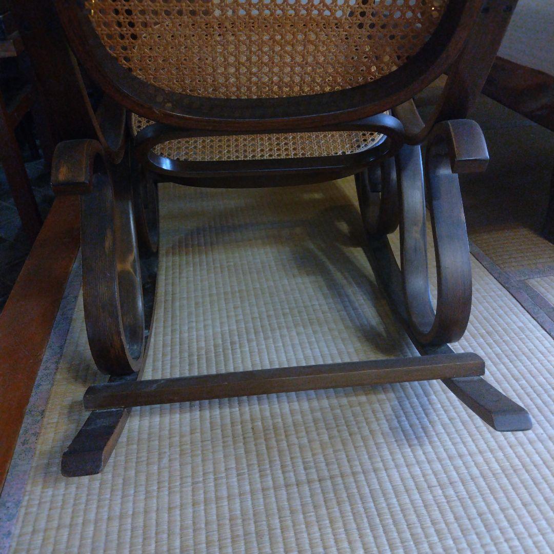 ラタン ロッキングチェア 洋風家具 藤椅子 昭和レトロ アンティーク