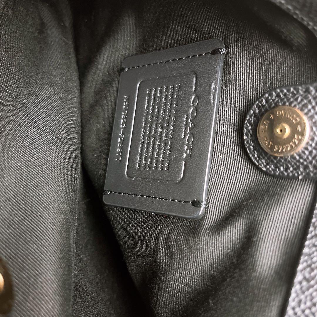 極美品☆COACHコーチ 2wayチェーンショルダーバッグ ブラック レザー