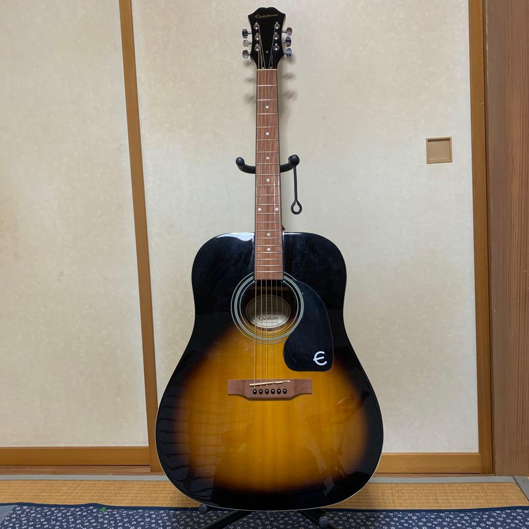 弦交換Epiphone DR-100/VS アコースティックギター 純正ケース付