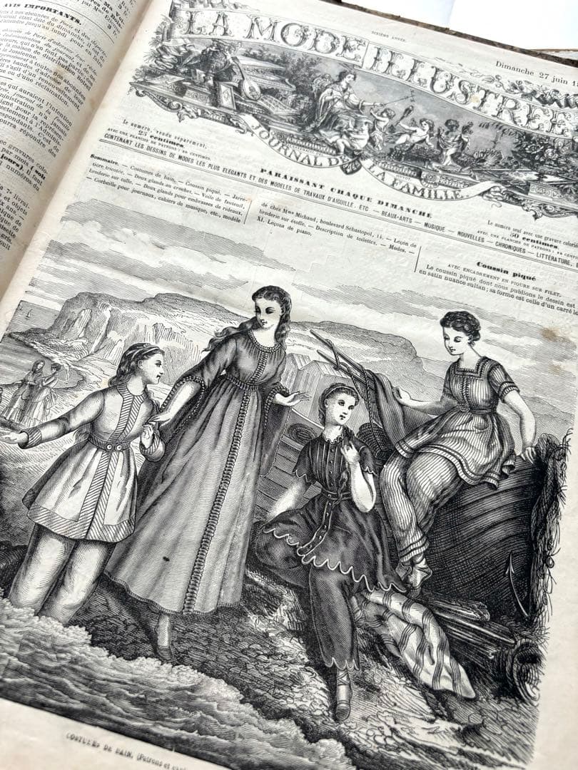 専用 フランス アンティーク ファッション雑誌 1869年 年鑑本 モード 洋書