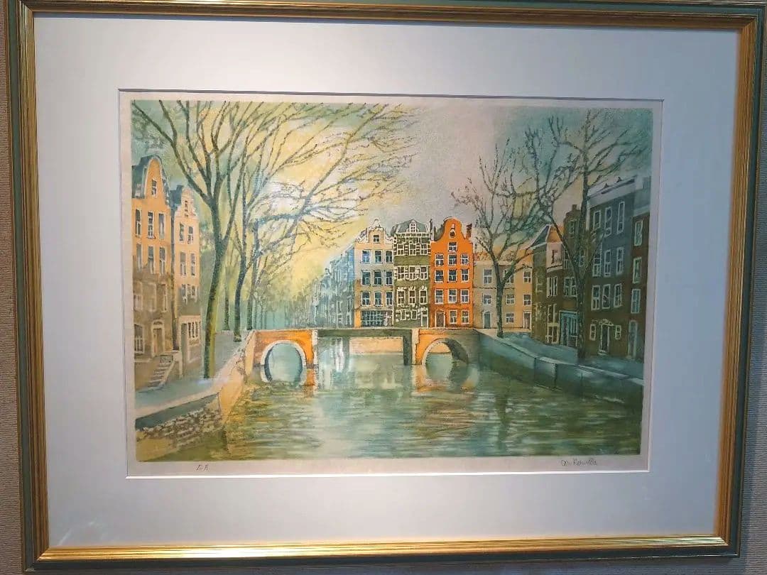 【真作保証、特価】リトグラフ　マイケル　ケルベラ、百貨店シ−ル