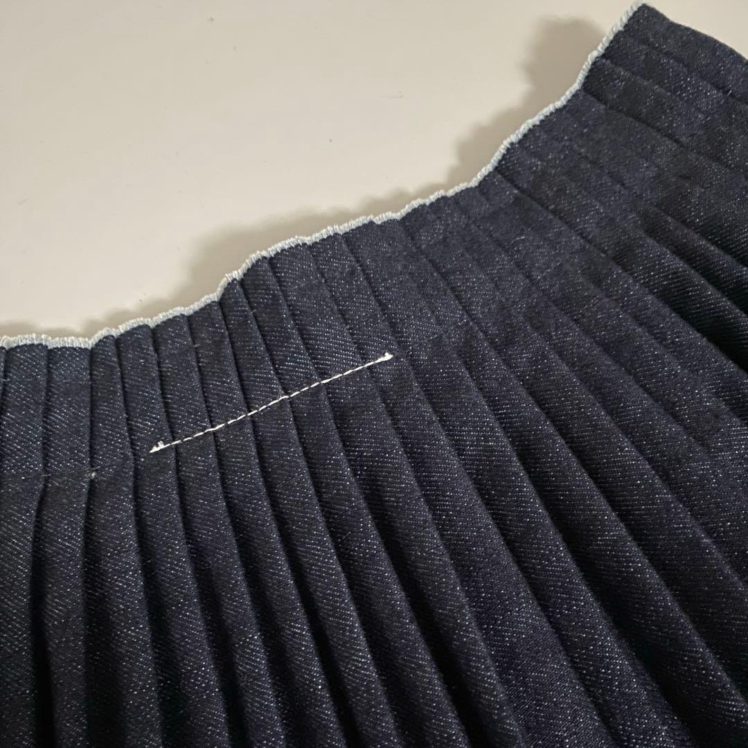 MM6 Maison Margielaデニム風プリーツスカート ひざ丈　36