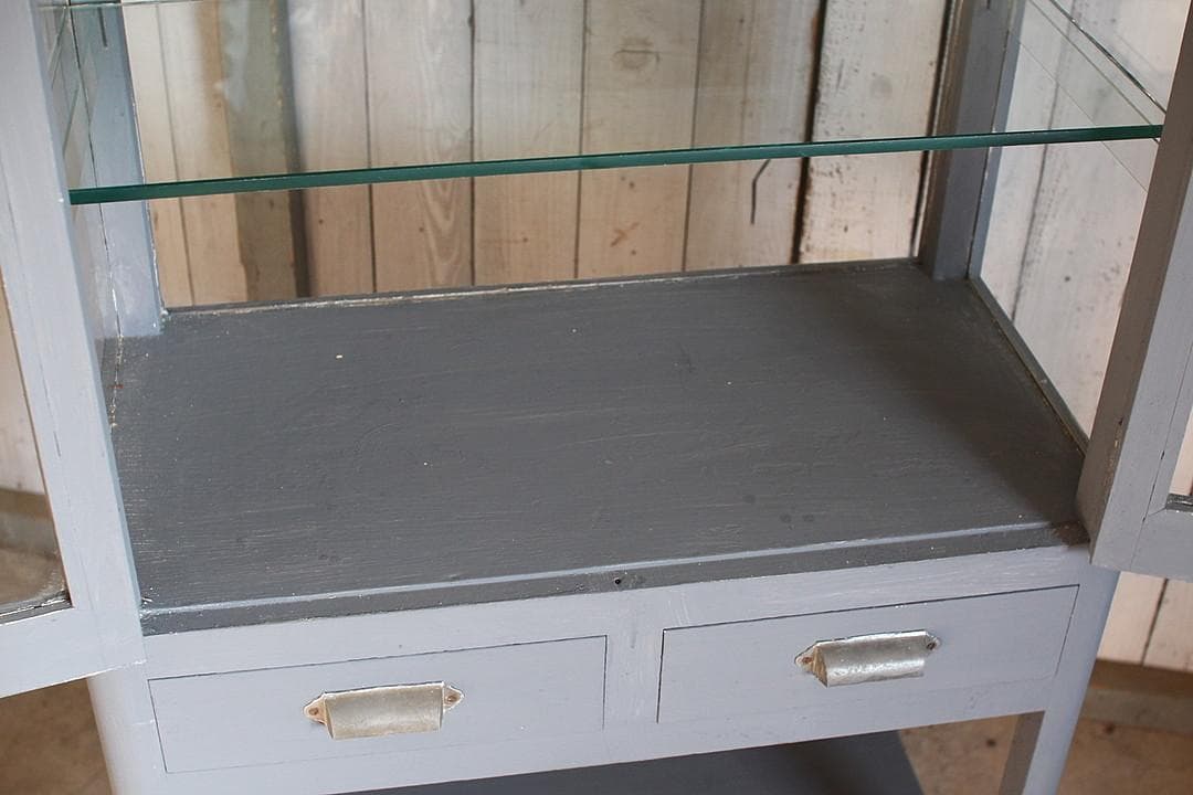 古い木枠ガラスケース ケビント ドクターキャビネット 古い木枠ガラス