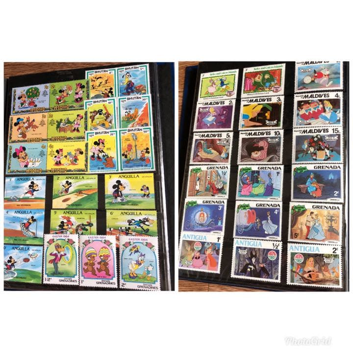 大コレクション！ディズニー切手388種！ストックブック、鑑賞シート