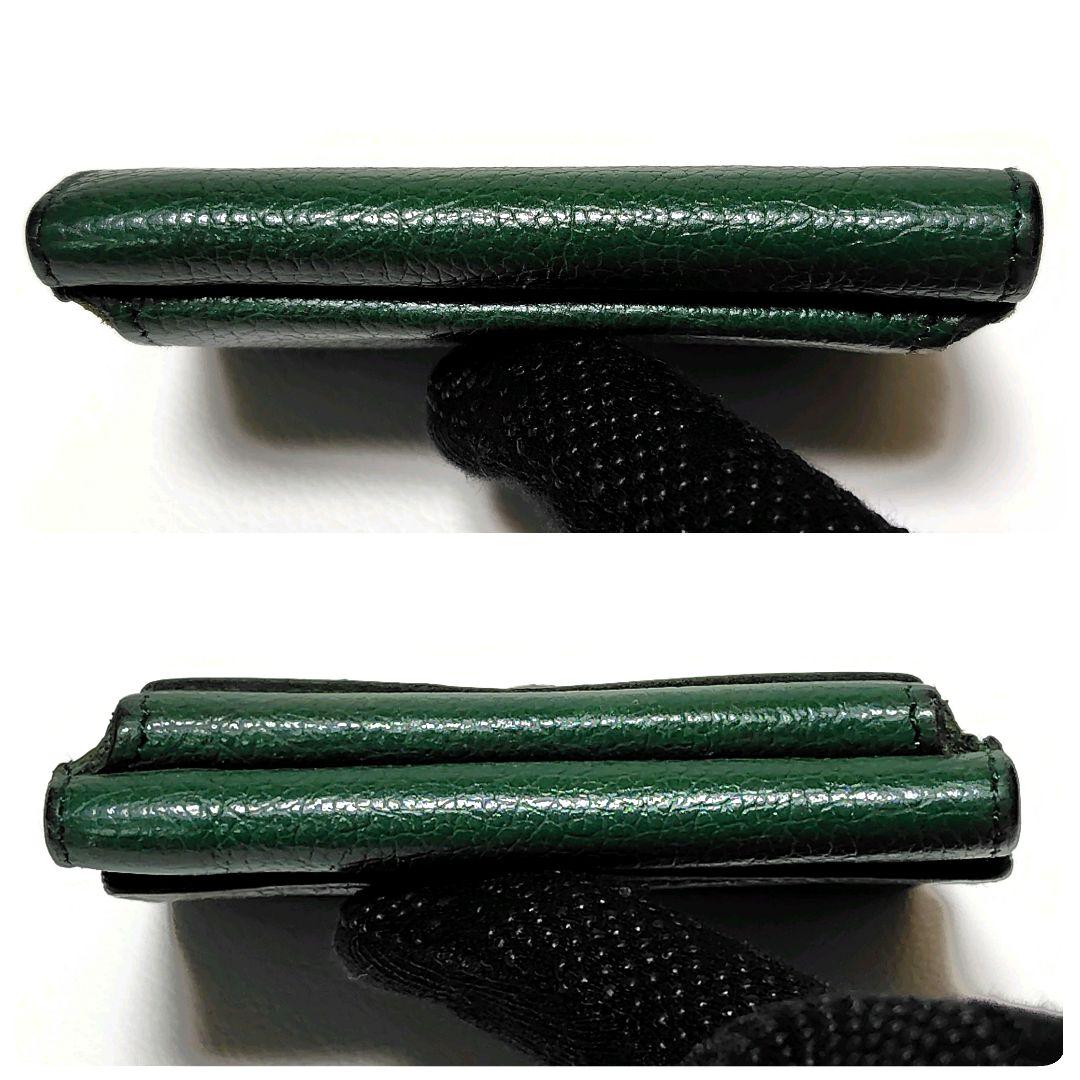 イルビゾンテ 3つ折り財布 トリフォルド グリーン レザー ロゴ型押し