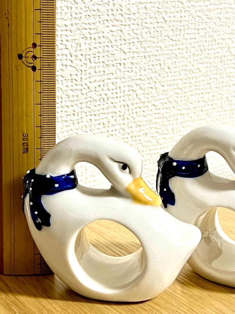 フランス 蚤の市 ナプキンリング 白鳥 4個セット ブロカント フランス