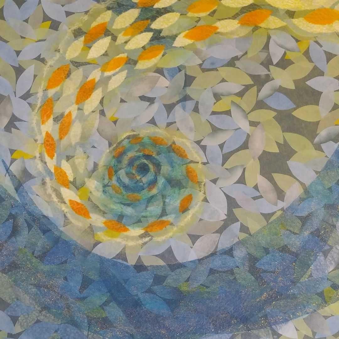 【ちぎり絵】「　動　」　(F20サイズ)　ハンドメイド　暮らしに彩りを