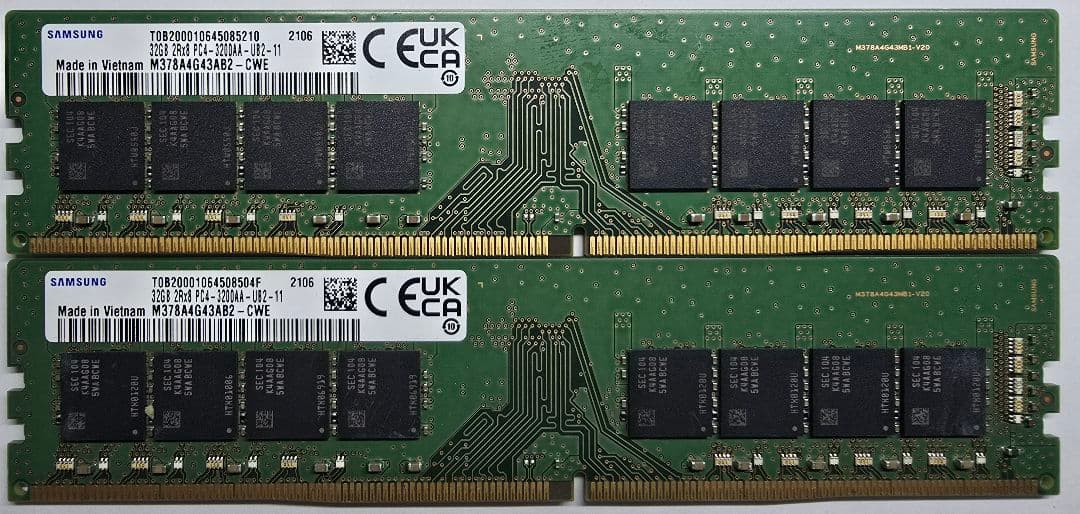 Samsung DDR4-3200MHz 32GB メモリ2枚セット合計64GB