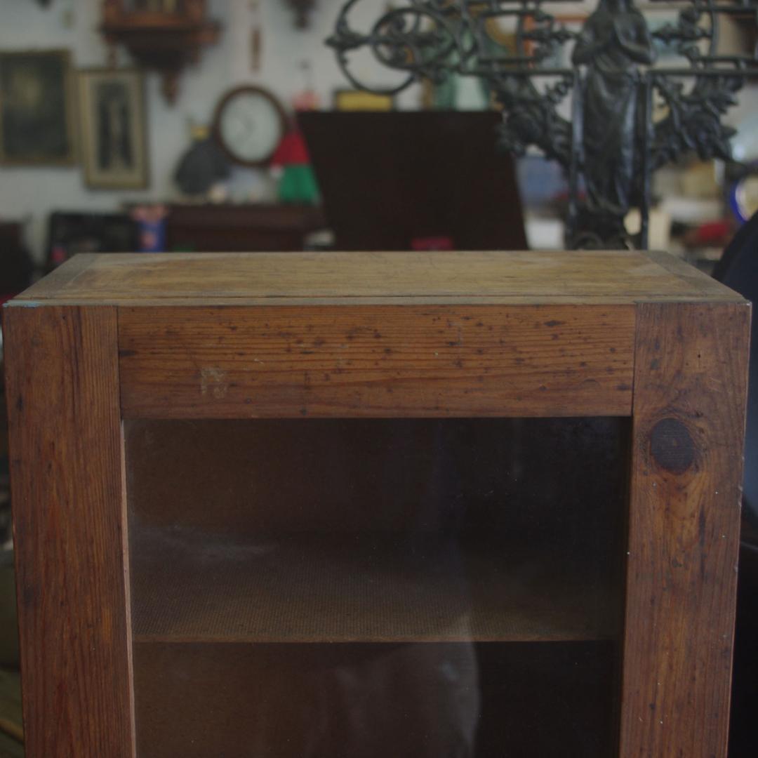 木製ガラスケース 4段 無垢 ドイツ アンティーク ビンテージ Z002