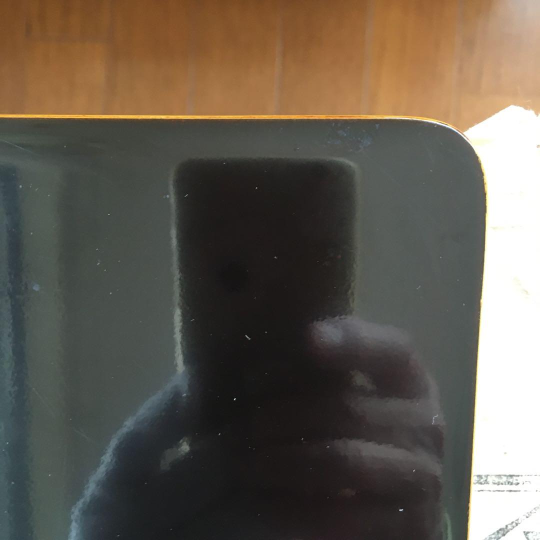 天然木製漆塗 輪島塗 黄漆塗沈金 角盆 芽松模様 本堅