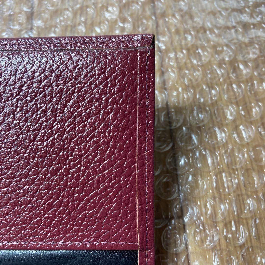 希少色　皇居財布レザー長財布 菊の御紋　ケース 小銭入れ エンジ ボルドー