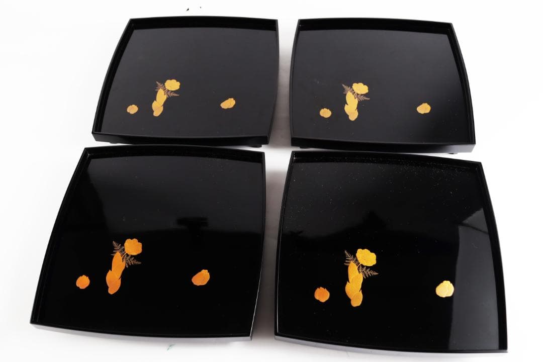 茶道具 花蒔絵 吸物膳 十客 時代漆器 木箱