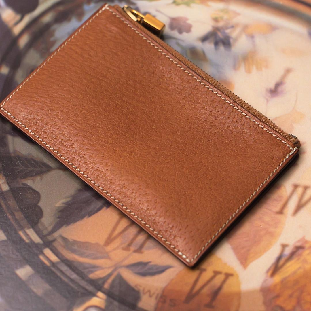 【美品珍品】エルメス ケース ポーク Le Verone ブラウン カデナ