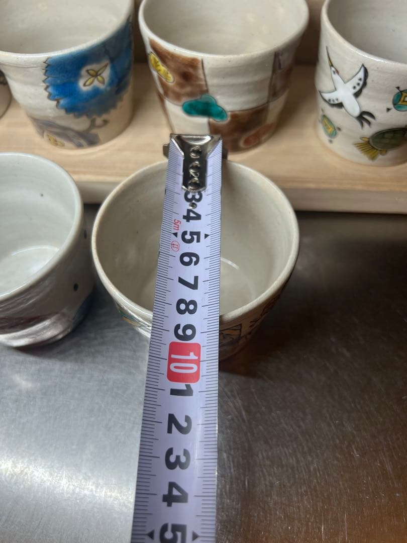 春夏秋冬 10点セット☆希少 正月 季節の祝ごと 九谷焼 エクボ猪口 湯呑