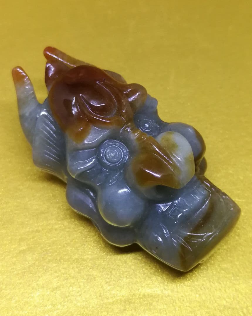 引き取り限定 狛犬 子供 玉付き 特大 石像 台付き 1対 狛犬 1対