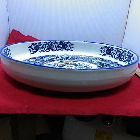 １０９２蔵出し 精峰窯　大皿直径31.5cm　深鉢大口径２９cm超豪華2枚