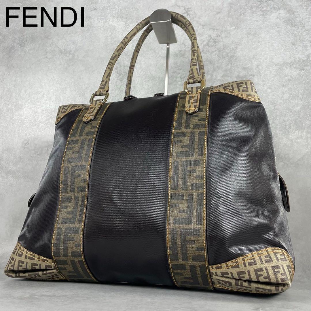 ☆美品 FENDI フェンディ ボストンバッグ ズッカ柄 トートバッグ A4収納