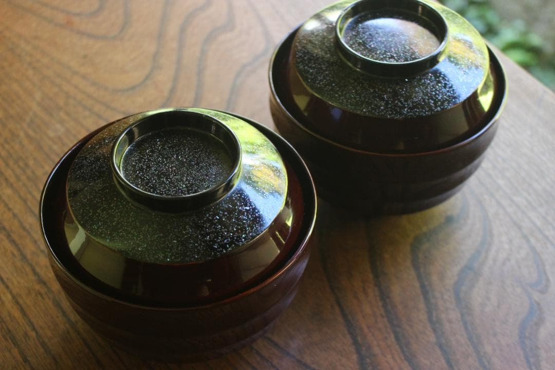 時代逸品！極上塗分け螺鈿塗の美しい煮物椀2点（検輪島塗蒔絵