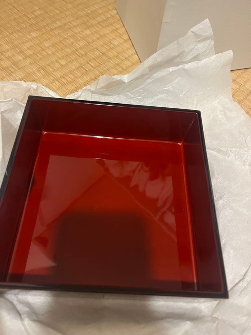 越前漆器　重箱　3段　プラチナ牡丹　牡丹