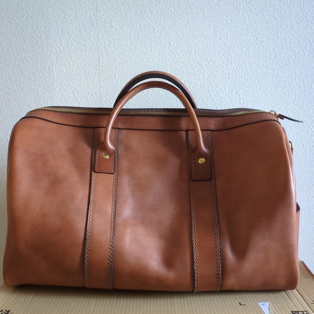 HERZファスナータイプボストンバッグキャメルSサイズ