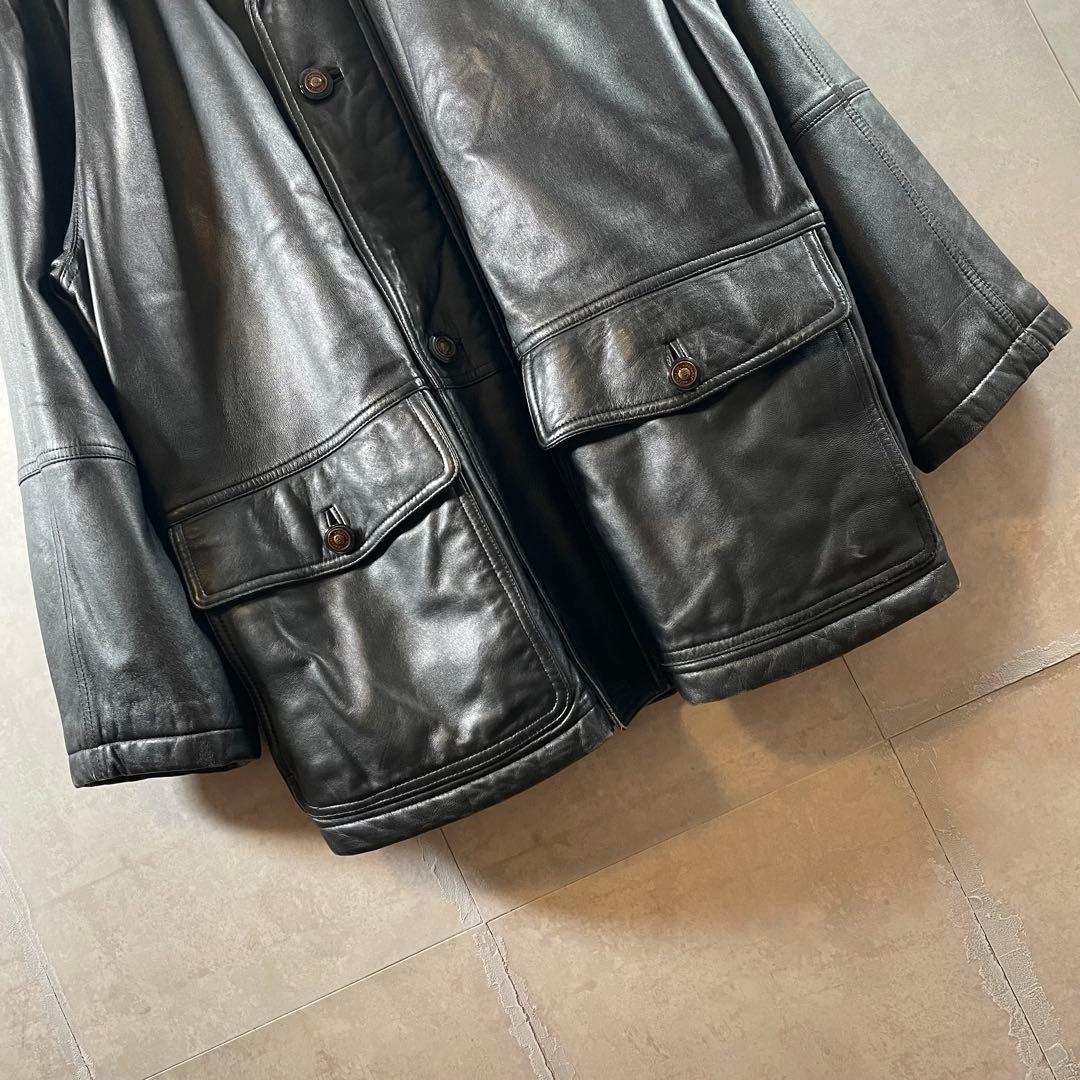 90s vintage レザー カーコート カバーオール 菅田将暉 - メルカリ