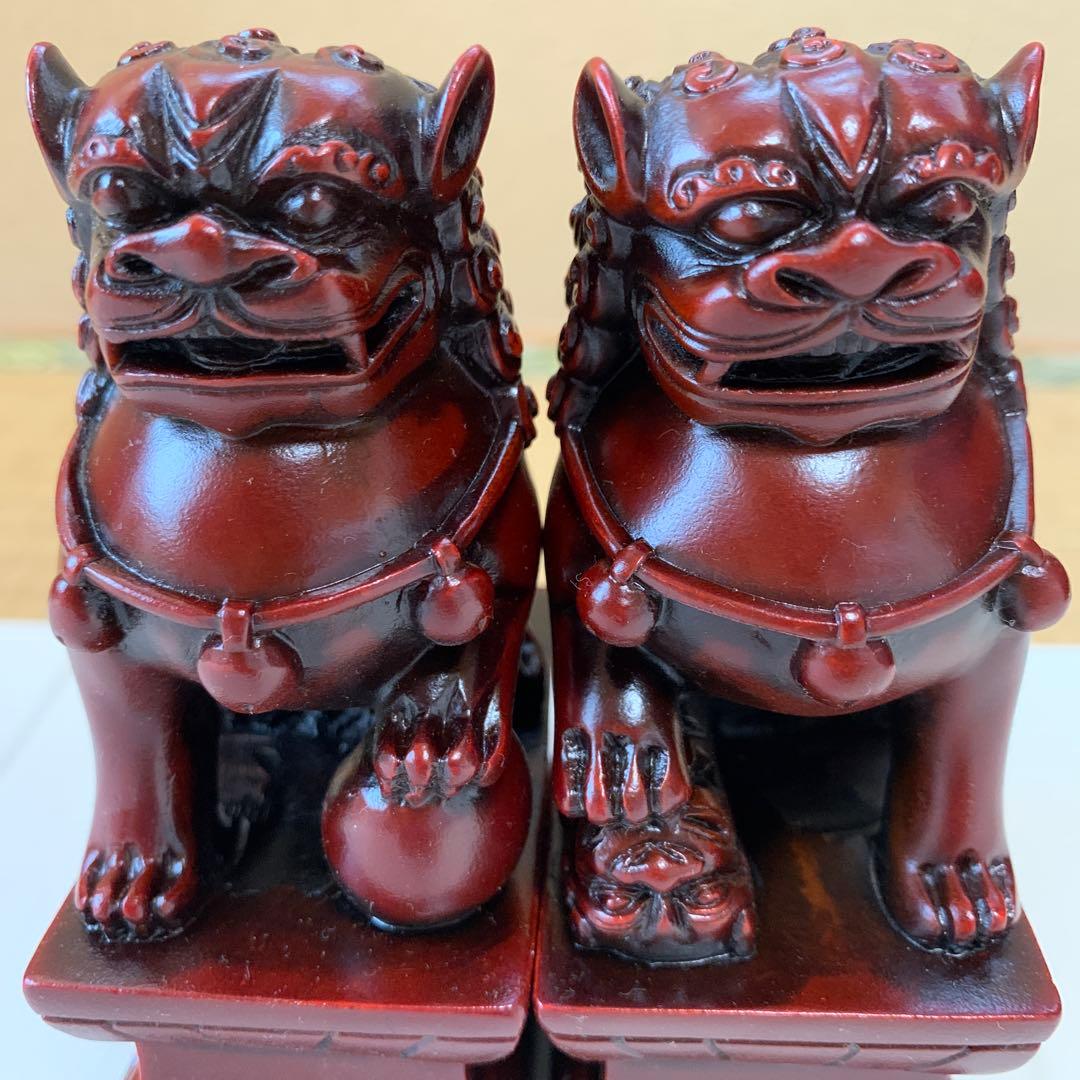 中国 寿山石製品 狮子狗 獅子狗 一対 SOU SHAN STONE WARE