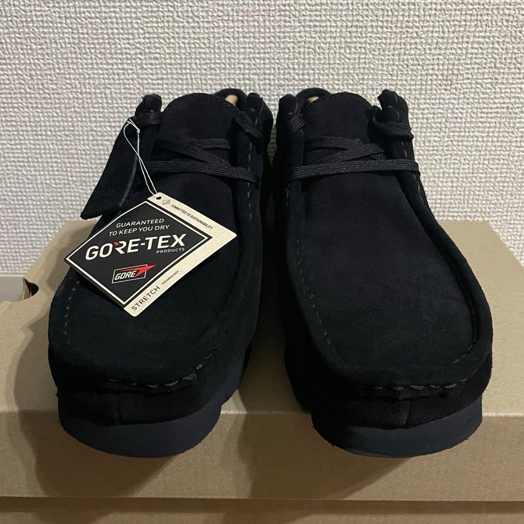新品 クラークス ワラビー ゴアテックス ブラックスエード 黒
