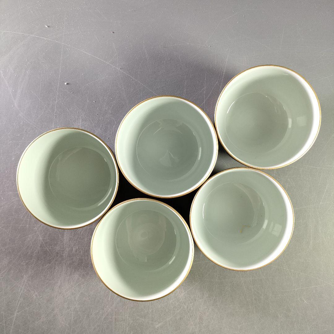 A940-6/京焼/貴古 造/一二三節紋碗5客/茶器/