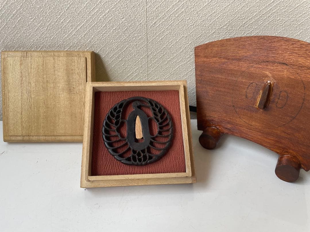 鍔　江戸時代鉄鍔　鶴丸透かし鍔